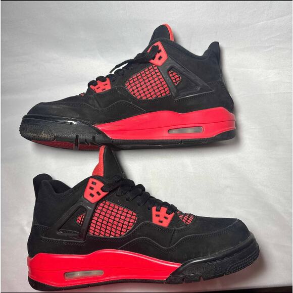Size 7 - Nike Air Jordan 4 Retro GS Red Thunder Men's Shoes - Picture 3 of 9